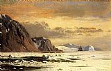 The Icebergs Paintings - Seascape with Icebergs by William Bradford